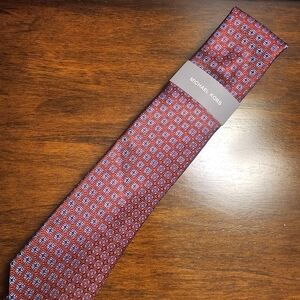 Michael Kors Red Patterned Men's Tie